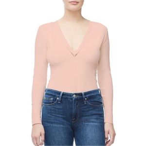 Good American Pink Long Sleeve Bodysuit w/ star pasties
